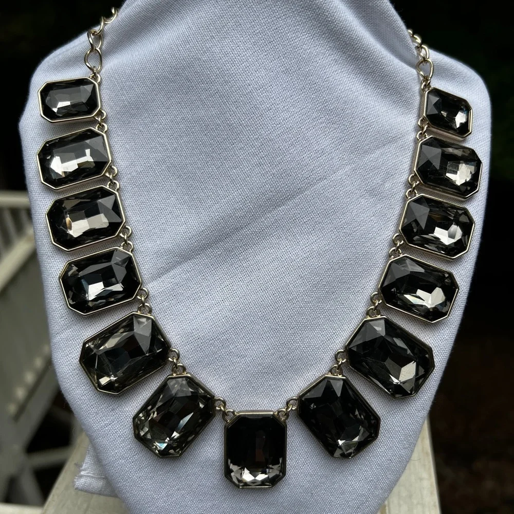 Rhinestones and gold tone necklace